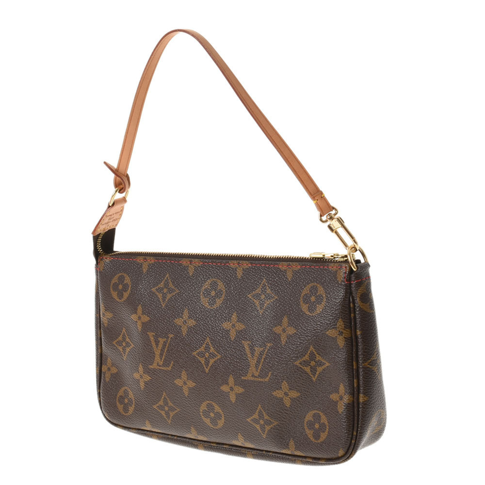 Louis Vuitton Pouch Cherry Canvas Accessory Monogram Brown